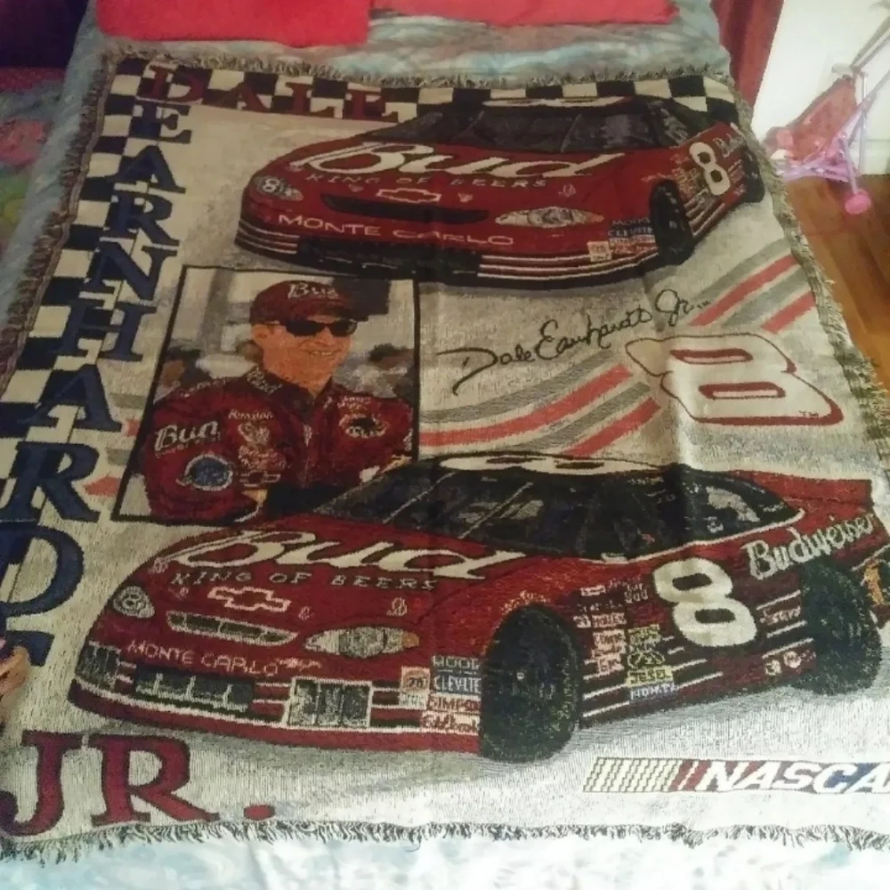 Knit Blanket couch throw NASCAR Fans Sports Dale Earnhardt Car Blanket